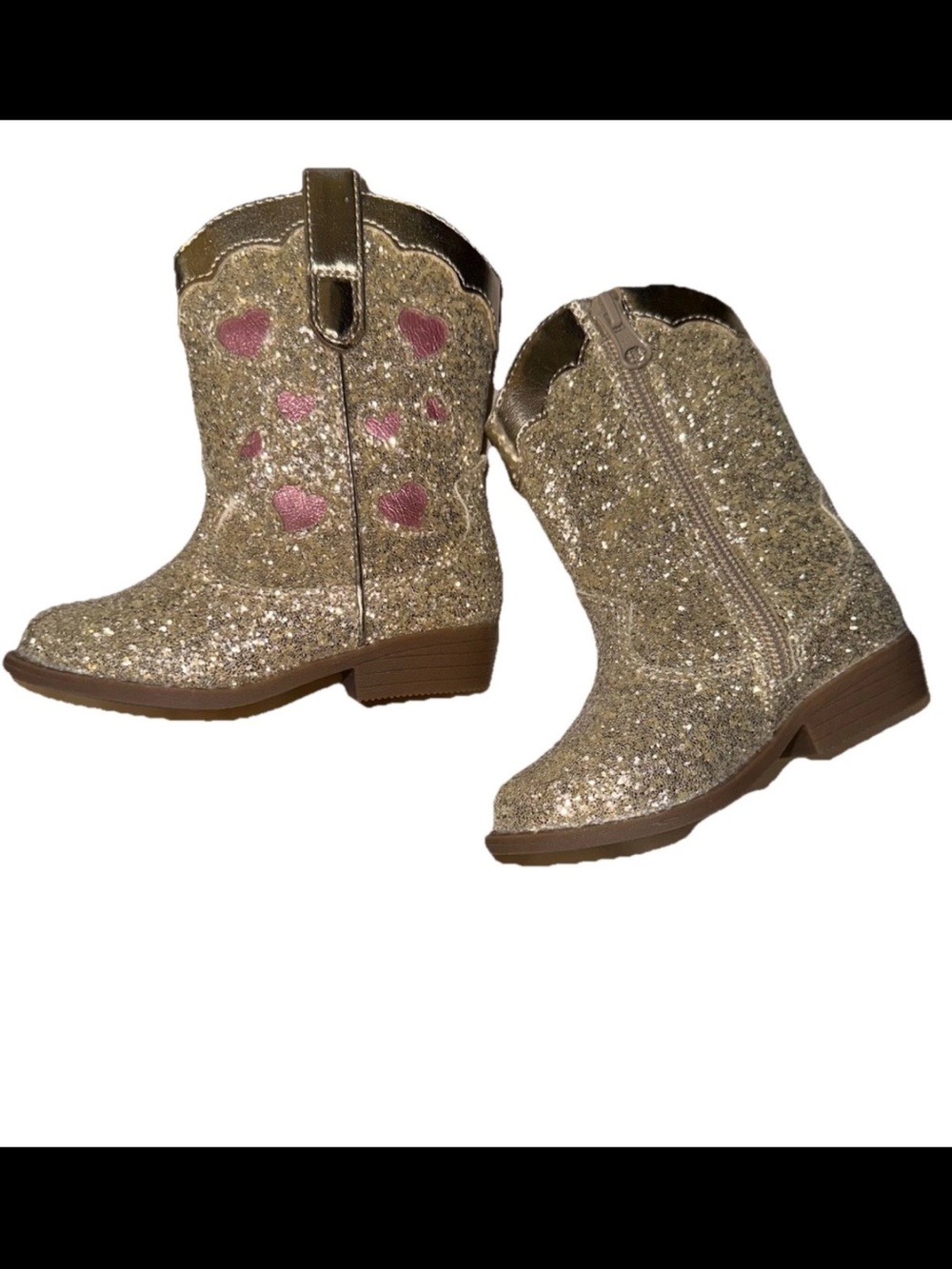 Cat & Jack Dallas Glitter Western Boots Girls 6T